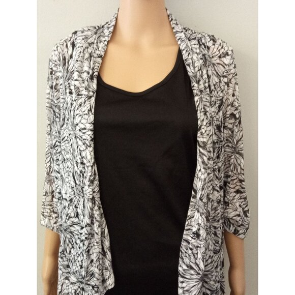 SAG Harbor Black White Faux Layered Blouse & Tank Size Small - Picture 1 of 7